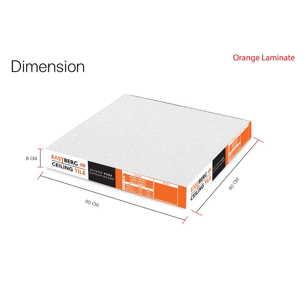 แผ่นยิปซั่ม GM EASTBERG ออเร้นจ์ 60x60x0.8 ซม. (แพ็ก 10 ชิ้น)