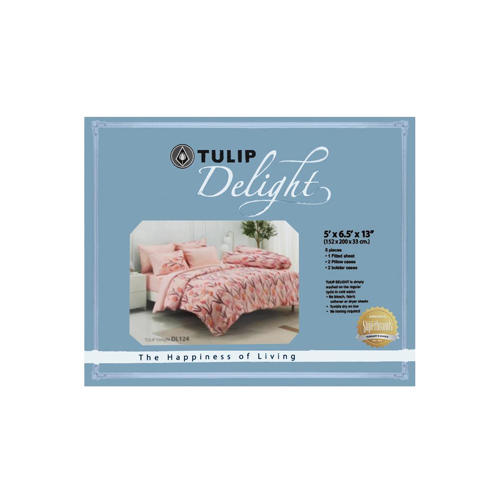 ชุดผ้าปูที่นอน 5 ฟุต (ชุด 5 ชิ้น) TULIP DELIGHT 60013-DL124