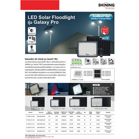 สปอตไลท์ SOLAR SHINING GALAXY PRO 370 วัตต์ DAYLIGHT สีดำ_16