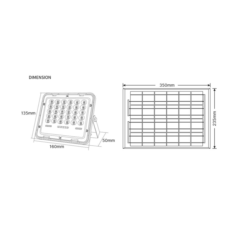สปอตไลท์ SOLAR SHINING GALAXY PRO 270 วัตต์ DAYLIGHT สีดำ
