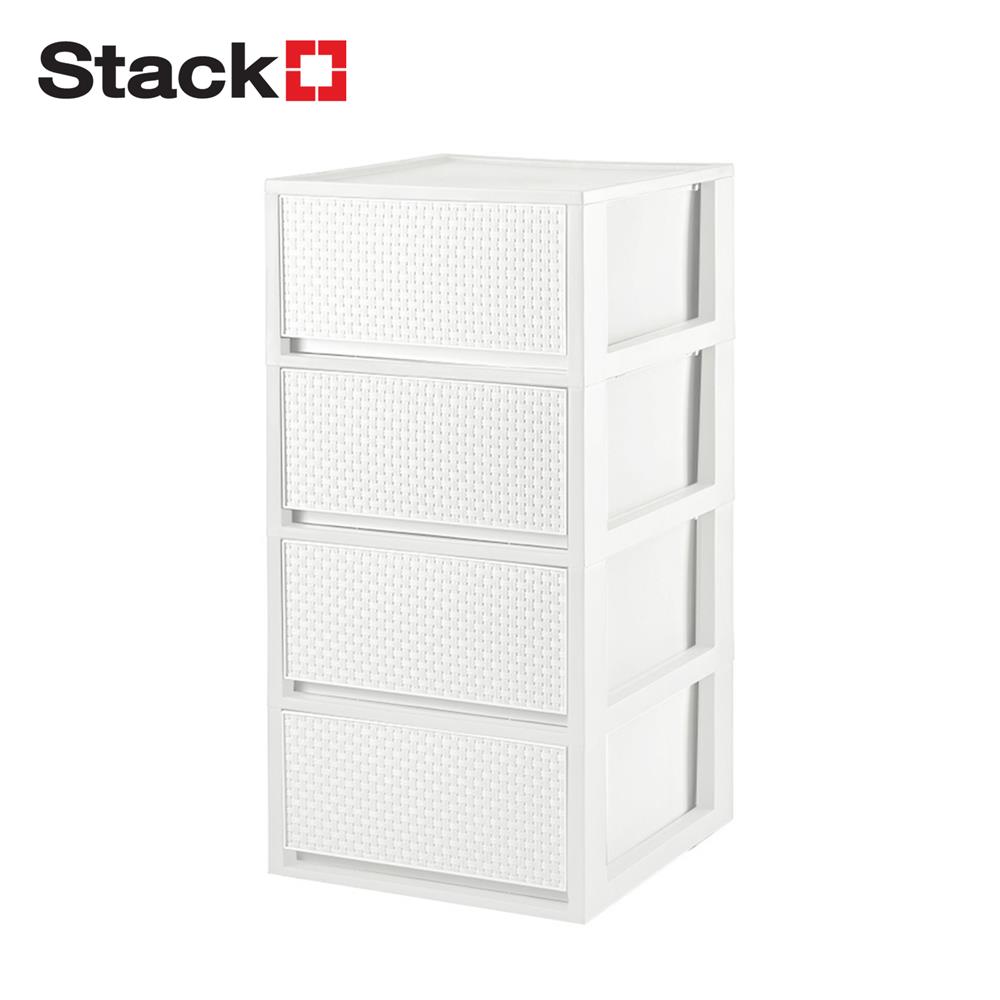 ตู้ลิ้นชัก 4 ชั้น STACKO SAAN 34.2x36.5x68.5 ซม. สีขาว