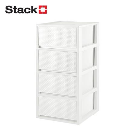 ตู้ลิ้นชัก 4 ชั้น STACKO SAAN 34.2x36.5x68.5 ซม. สีขาว_0