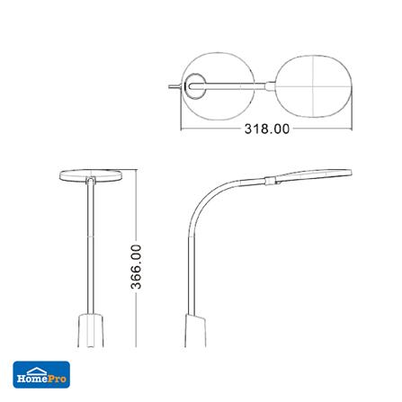 ไฟอ่านหนังสือ LED CARINI LA-D628 12 วัตต์ DAYLIGHT/COOL WHITE/WARM WHITE สีขาว_9