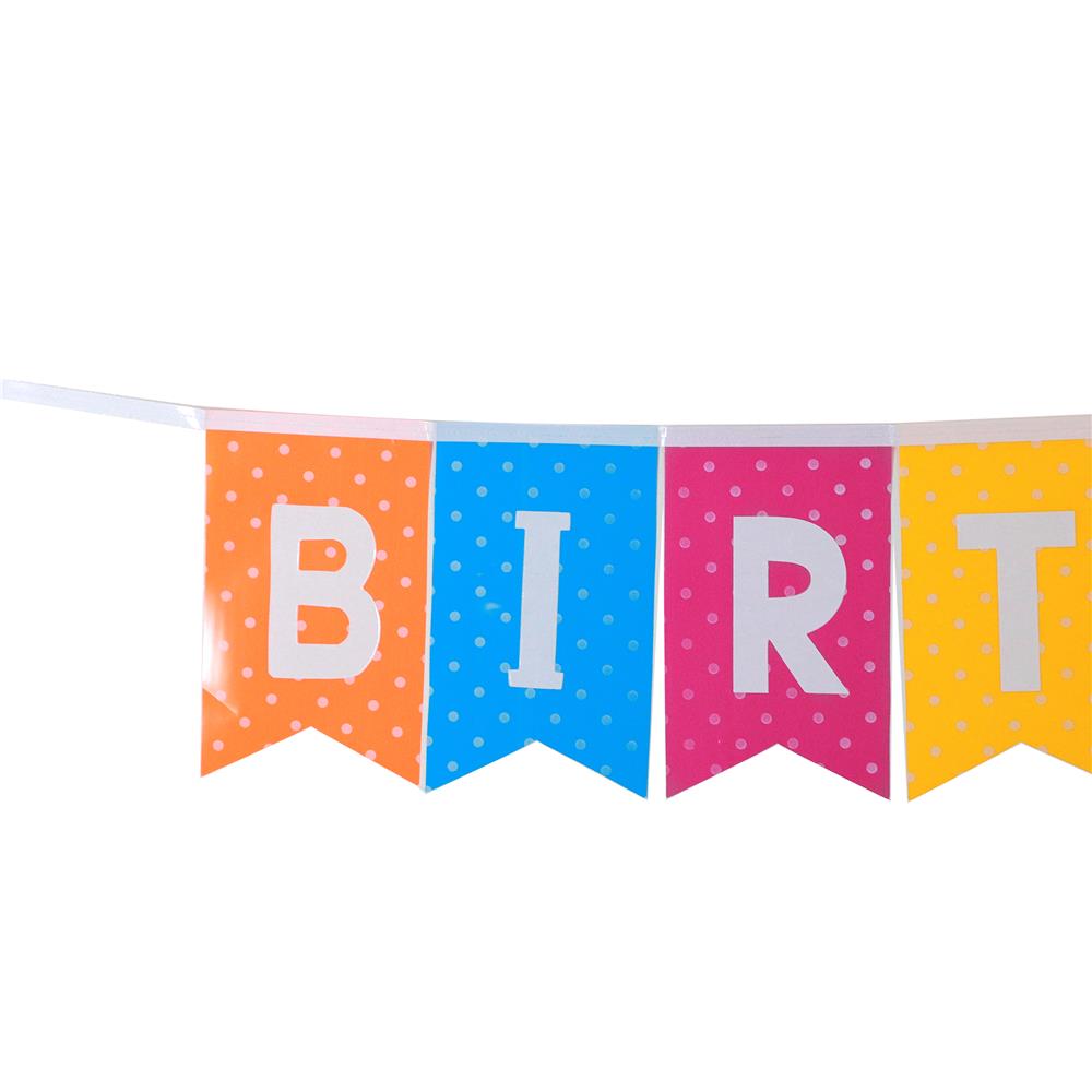 ป้ายตกแต่ง HAPPY BIRTHDAY SIAMXMAS 150x15 ซม. ลายจุด