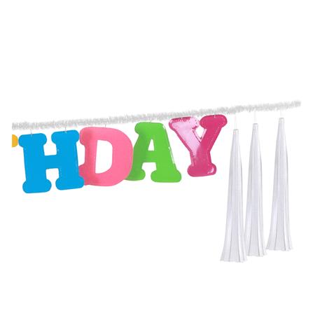 ป้ายตกแต่ง HAPPY BIRTHDAY ห้อยพู่ SIAMXMAS 150x30 ซม. สีแดง/เขียว_1
