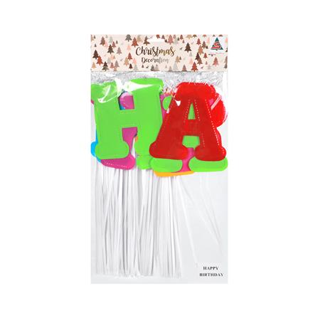 ป้ายตกแต่ง HAPPY BIRTHDAY ห้อยพู่ SIAMXMAS 150x30 ซม. สีแดง/เขียว_2