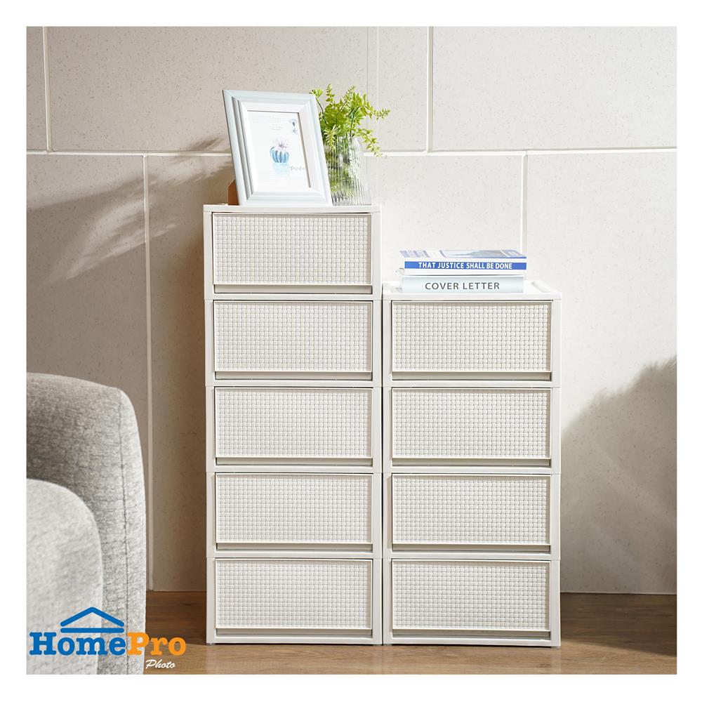 ตู้ลิ้นชัก 5 ชั้น STACKO SAAN 34.2x36.5x85.4 ซม. สีขาว
