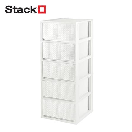 ตู้ลิ้นชัก 5 ชั้น STACKO SAAN 34.2x36.5x85.4 ซม. สีขาว_0