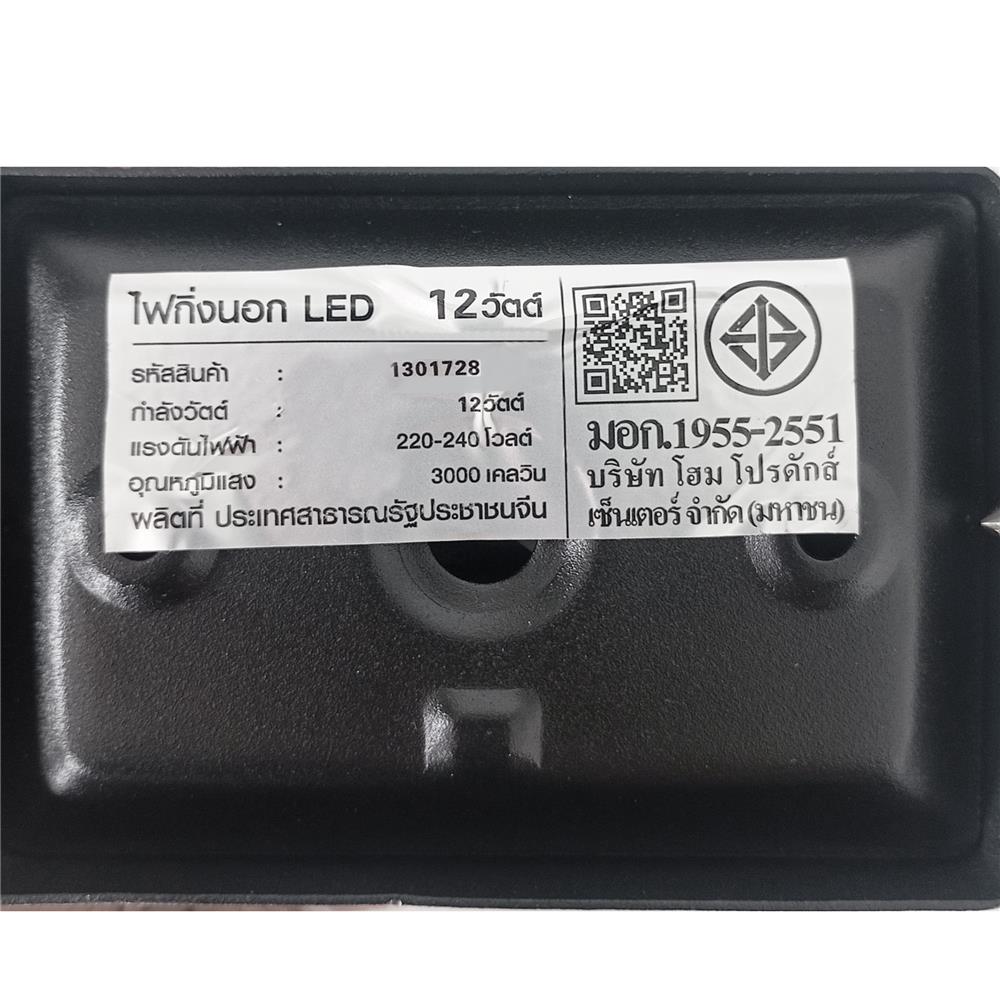 ไฟผนังนอก LED CARINI BO-WS02 12 วัตต์ WARM WHITE สีดำ