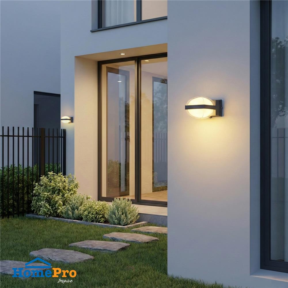 ไฟผนังนอก LED CARINI BO-WS02 12 วัตต์ WARM WHITE สีดำ