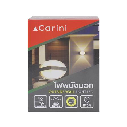 ไฟผนังนอก LED CARINI BO-WS02 12 วัตต์ WARM WHITE สีดำ_4