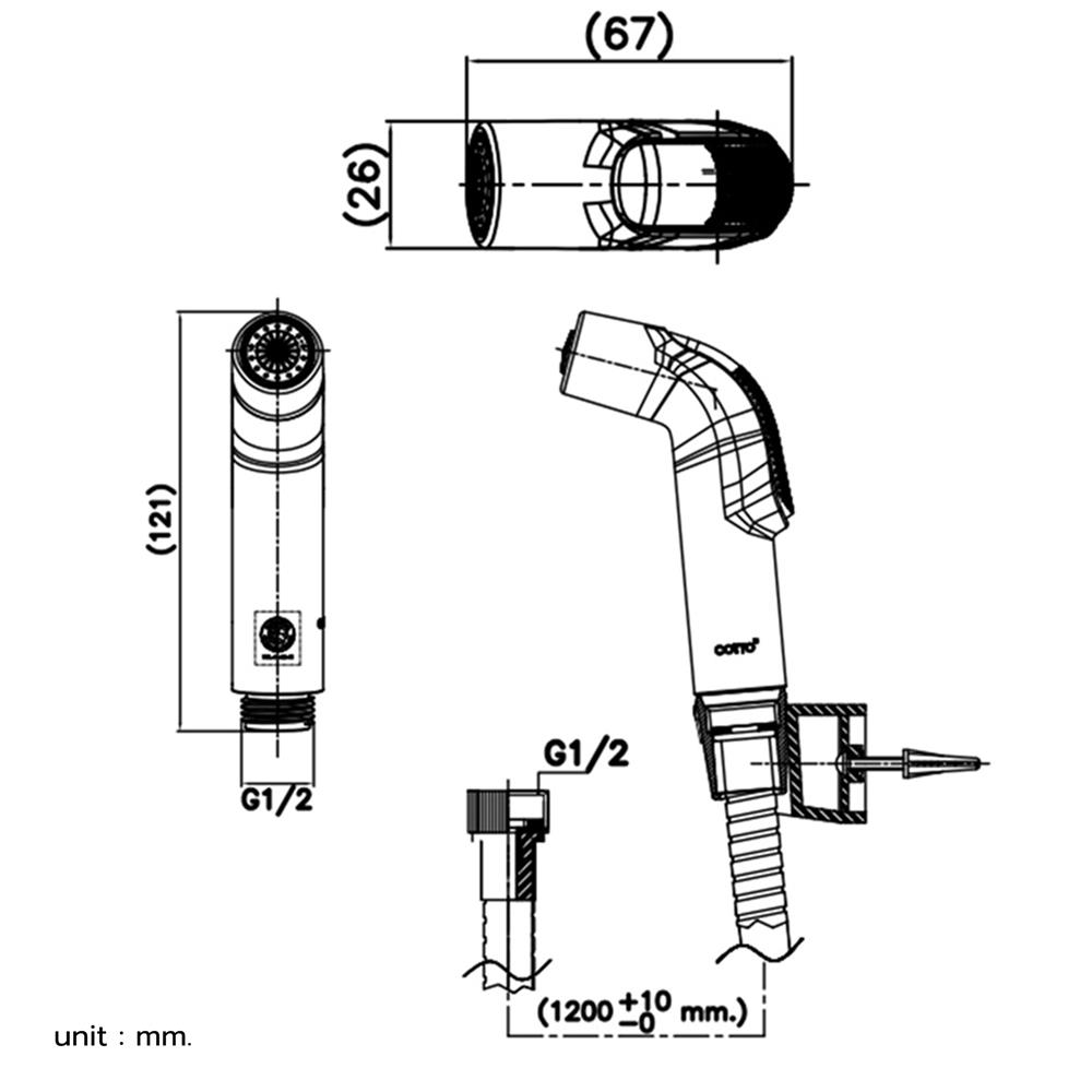สายฉีดชำระครบชุด COTTO CT993NXCR(HM) สีโครม