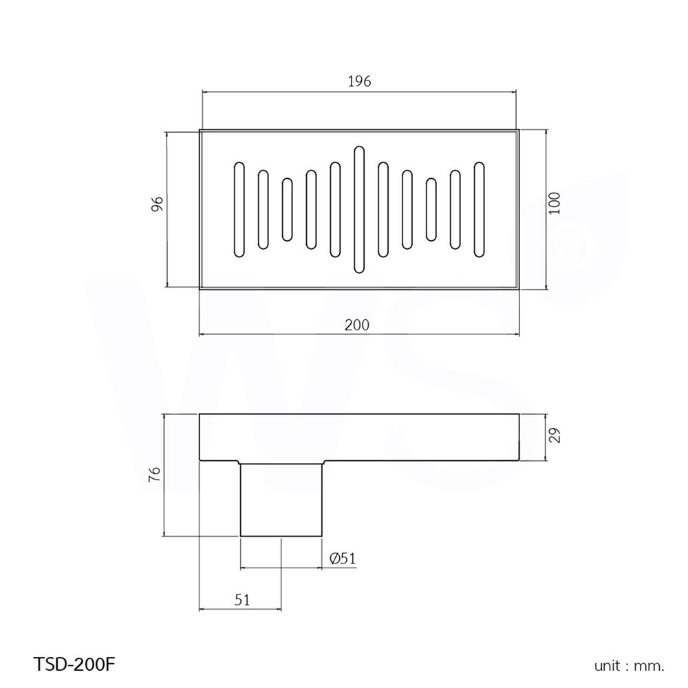 รางน้ำทิ้ง WS TSD-200F 10x20 ซม.