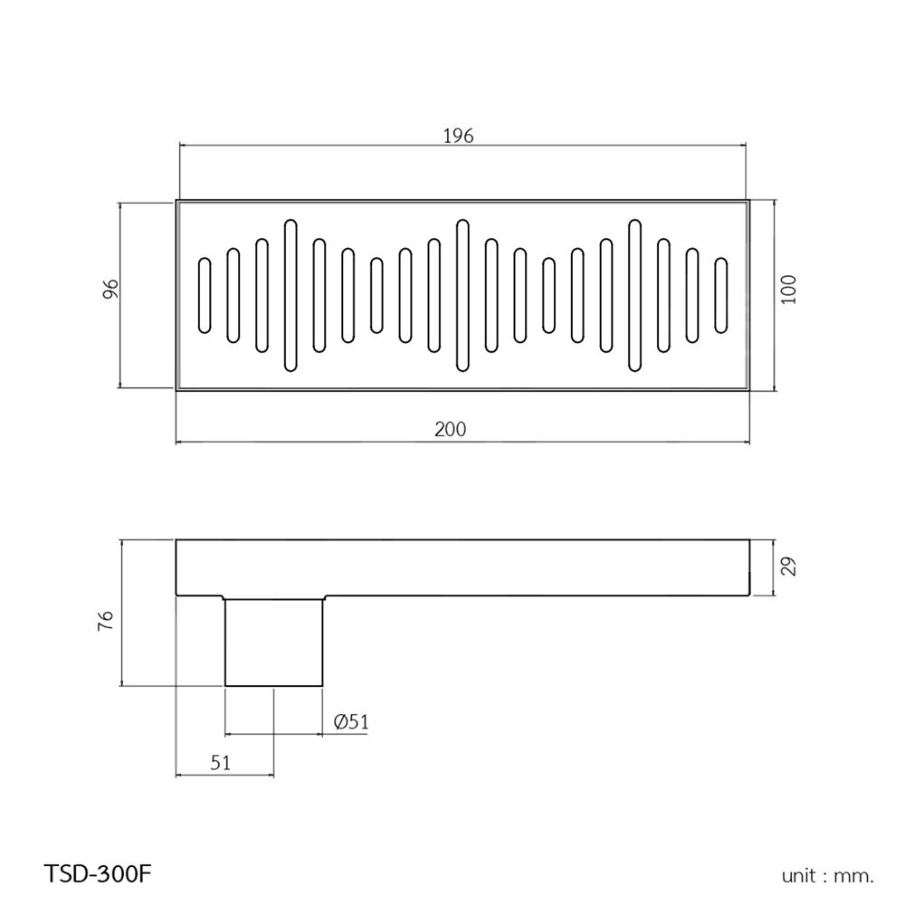 รางน้ำทิ้ง WS TSD-300F 10x30 ซม.