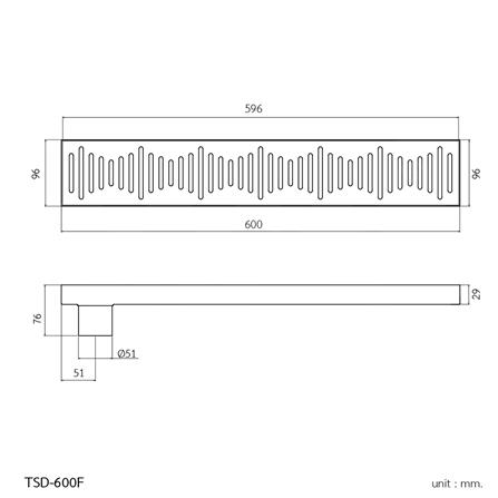 รางน้ำทิ้ง WS TSD-600F 10x60 ซม._2