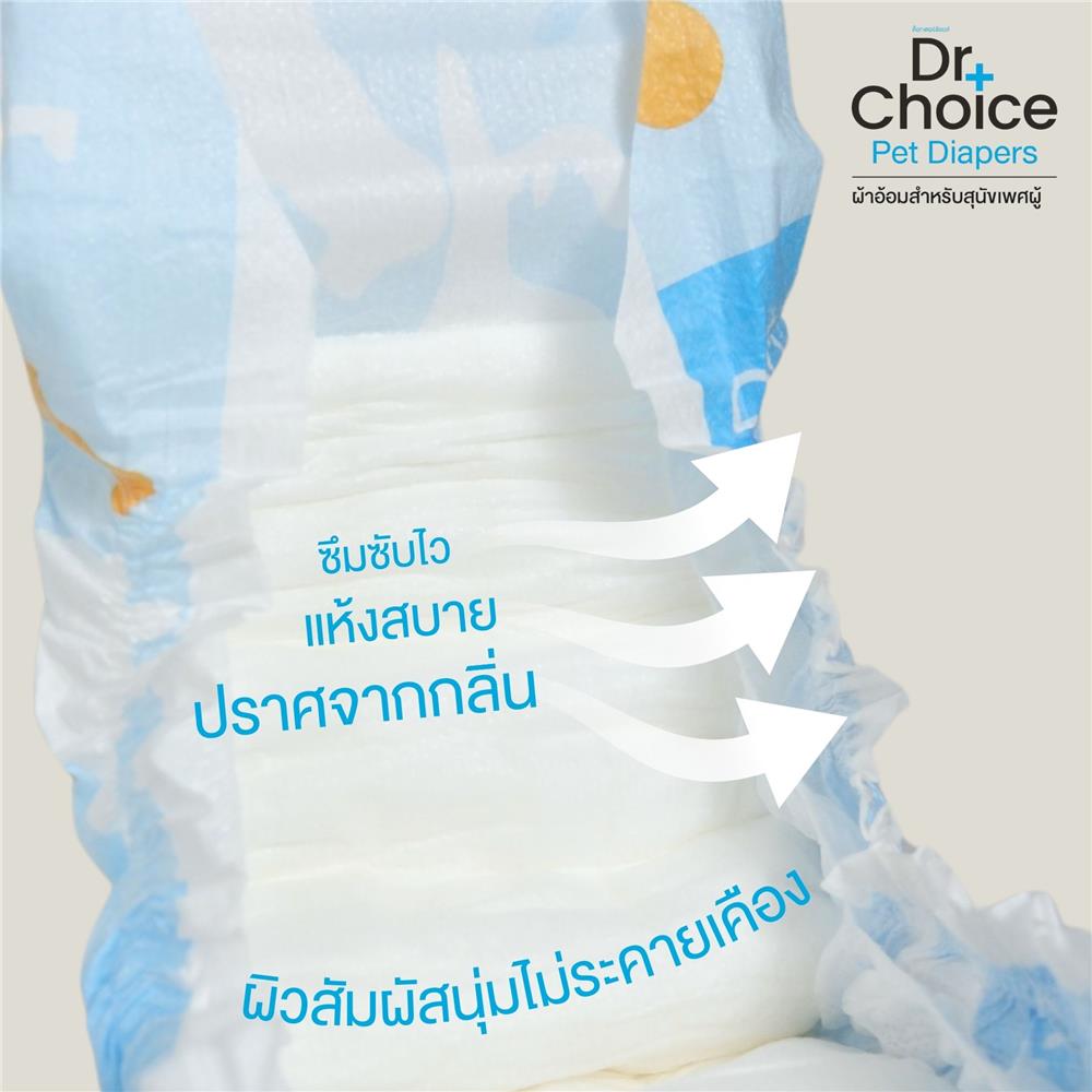 ผ้าอ้อมสุนัข DR.CHOICE MALE DOG DIAPER SIZE S (แพ็ก 15 ชิ้น)