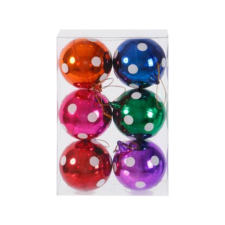 ชุดบอลตกแต่ง ลายจุด SIAMXMAS 8 ซม. หลากสี (แพ็ก 6 ชิ้น)_2