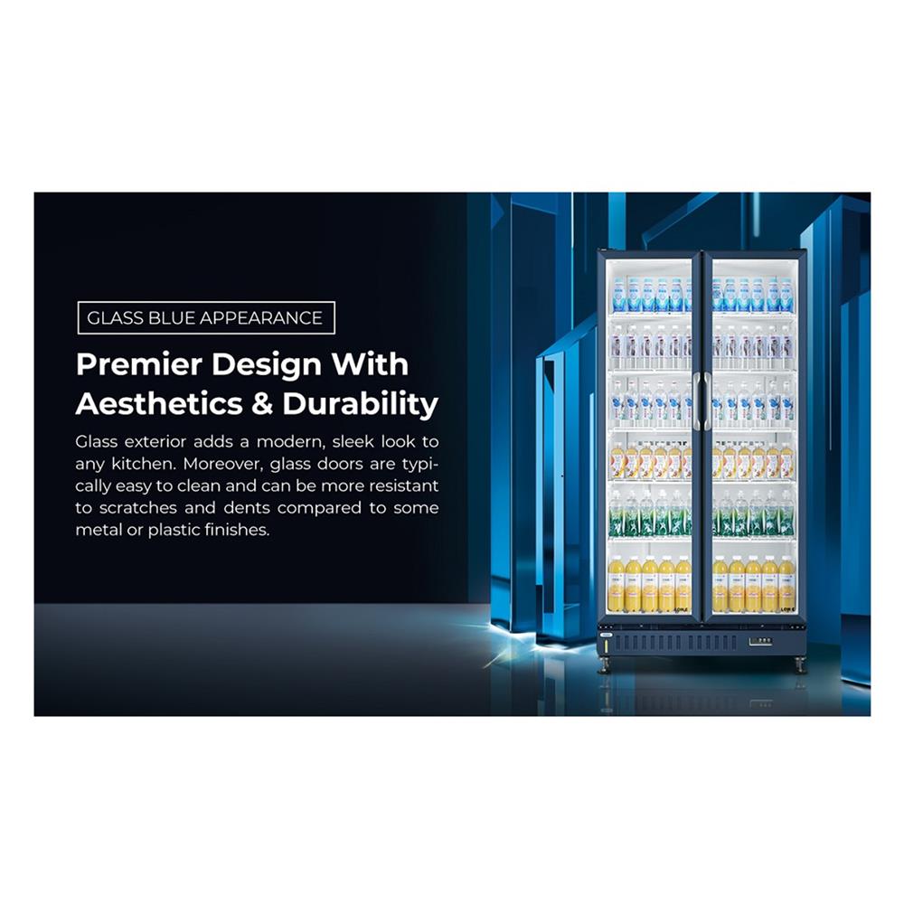 ตู้แช่เครื่องดื่ม 2 ประตู HAIER SC-652BPC 22.1 คิว สีน้ำเงิน