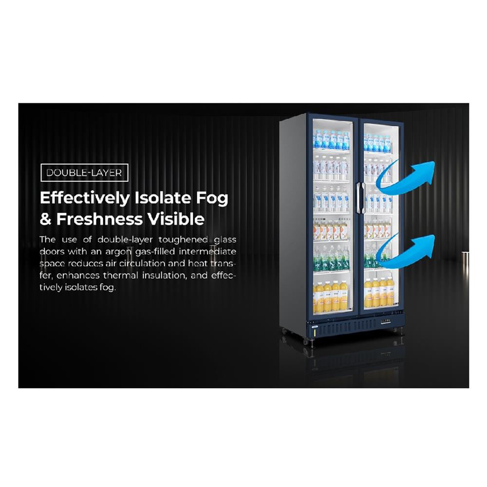 ตู้แช่เครื่องดื่ม 2 ประตู HAIER SC-652BPC 22.1 คิว สีน้ำเงิน