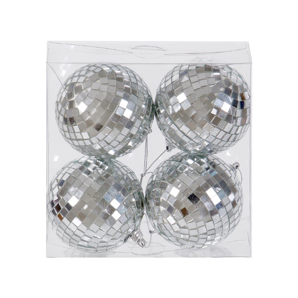 ชุดบอลตกแต่ง SIAMXMAS 8 ซม. สีเงิน (แพ็ก 4 ชิ้น)