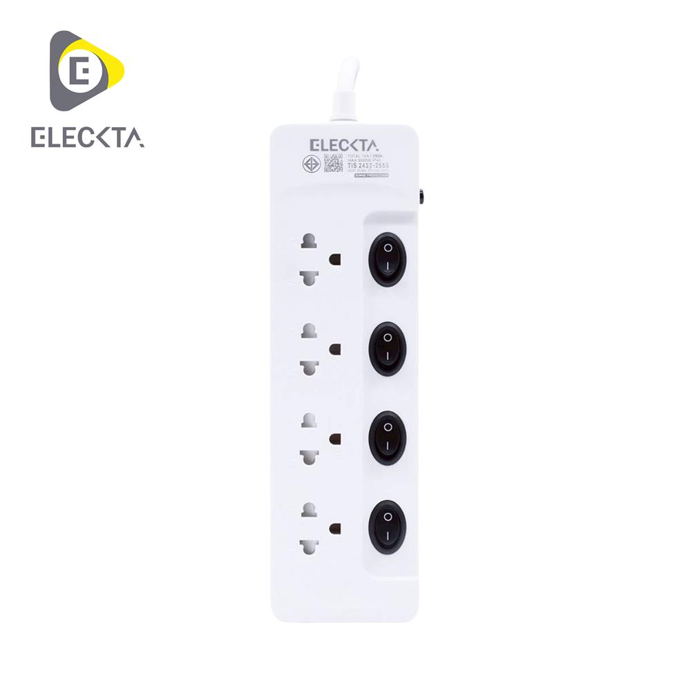 รางปลั๊กไฟ 4 ช่อง 4 สวิตช์ ELECKTA ET443M16A 16 แอมป์ 3 เมตร