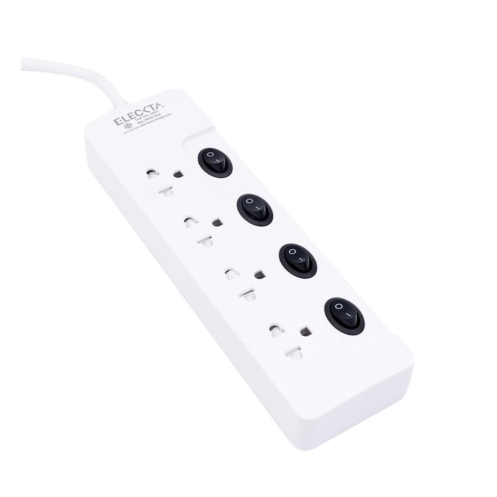 รางปลั๊กไฟ 4 ช่อง 4 สวิตช์ ELECKTA ET443M16A 16 แอมป์ 3 เมตร