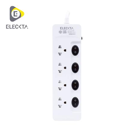รางปลั๊กไฟ 4 ช่อง 4 สวิตช์ ELECKTA ET443M16A 16 แอมป์ 3 เมตร_0