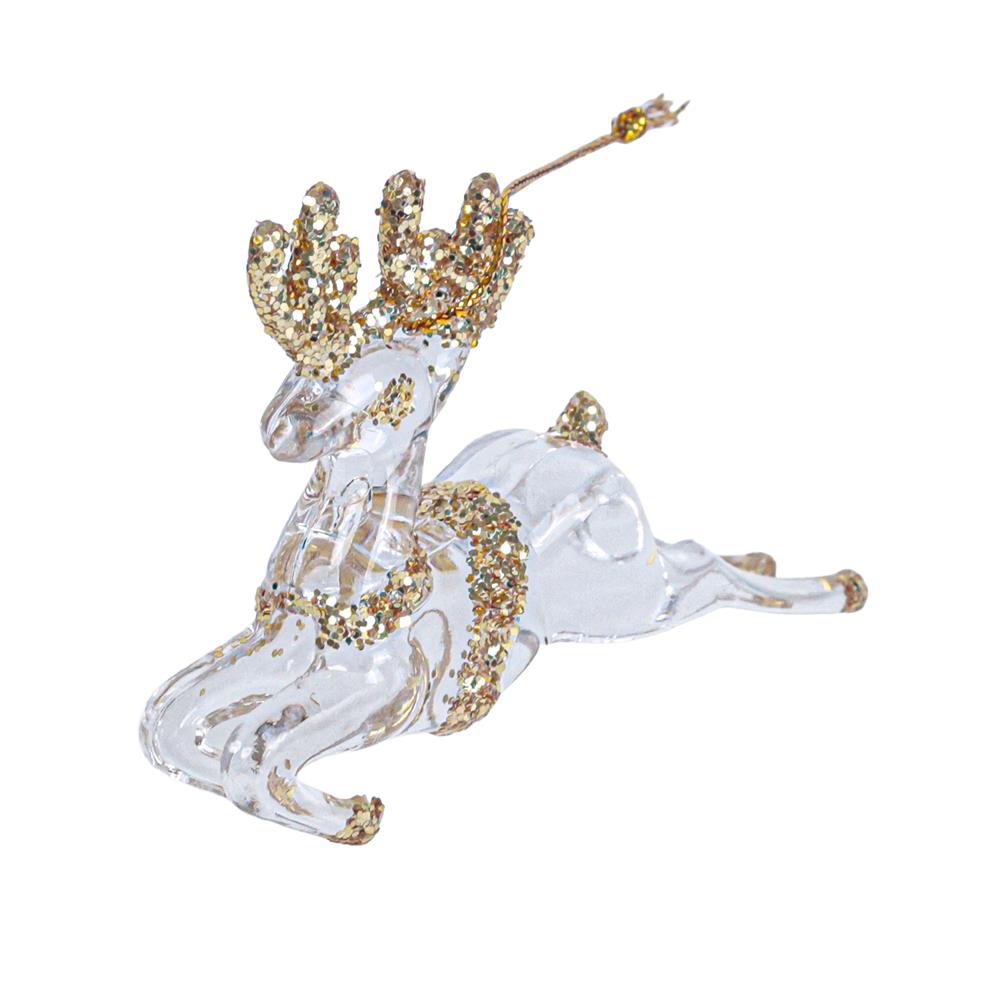 ชุดของตกแต่งกวางใส SIAMXMAS สีทอง (แพ็ก 3 ชิ้น)