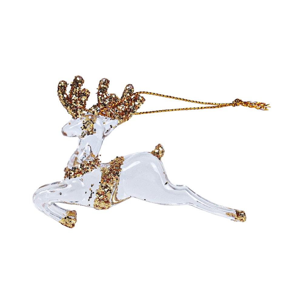 ชุดของตกแต่งกวางใส SIAMXMAS สีทอง (แพ็ก 3 ชิ้น)