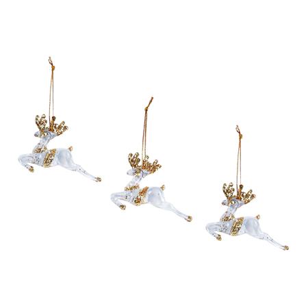 ชุดของตกแต่งกวางใส SIAMXMAS สีทอง (แพ็ก 3 ชิ้น)_0