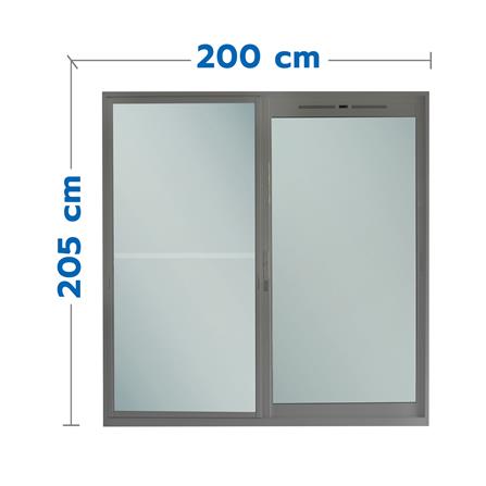 ประตูบานเลื่อน อะลูมิเนียม พร้อมมุ้งลวด SANKYOALUMI J-TRUST VENTILATION 200x205 ซม. สีเทา_0