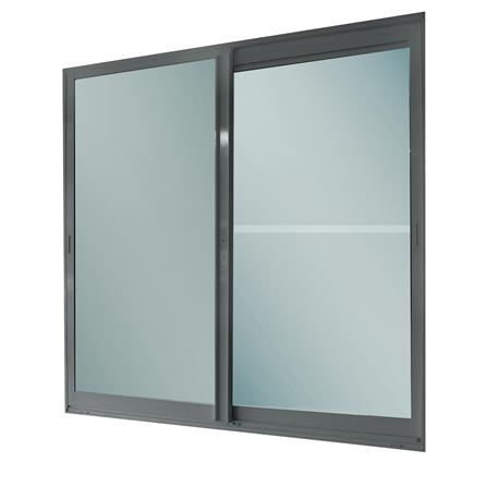 ประตูบานเลื่อน อะลูมิเนียม พร้อมมุ้งลวด SANKYOALUMI J-TRUST VENTILATION 200x205 ซม. สีเทา_1