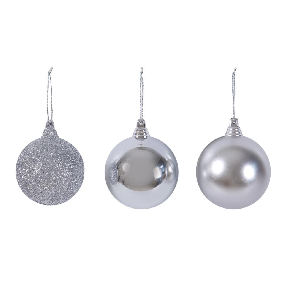 ชุดบอลตกแต่ง SIAMXMAS V2 6 ซม. สีเงิน (แพ็ก 6 ชิ้น)