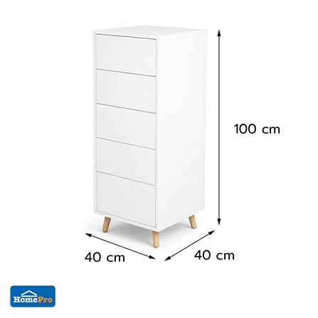 ตู้ลิ้นชัก 5 ลิ้นชัก FURDINI VIVO 40 ซม. สีขาว_6