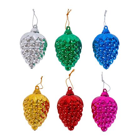 ชุดบอลตกแต่ง รูปองุ่น SIAMXMAS หลากสี (แพ็ก 6 ชิ้น )_0