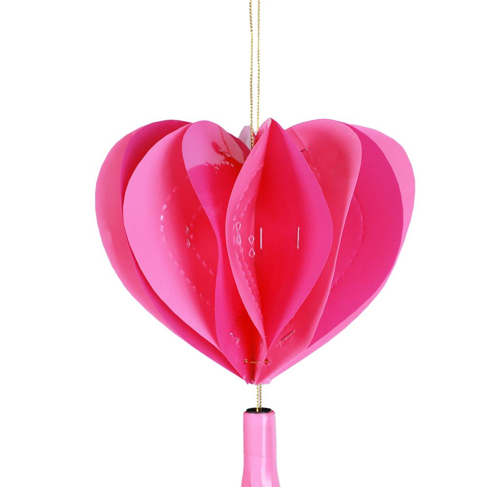 ของตกแต่ง หัวใจห้อยพู่ทูโทน SIAMXMAS 40 ซม. สีชมพู