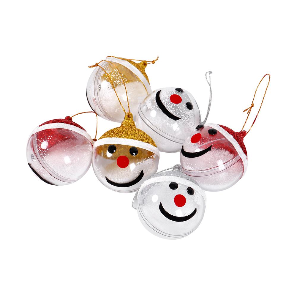 ชุดบอลตกแต่ง SIAMXMAS SNOW MAN 6 ซม. สีขาว (แพ็ก 6 ชิ้น)