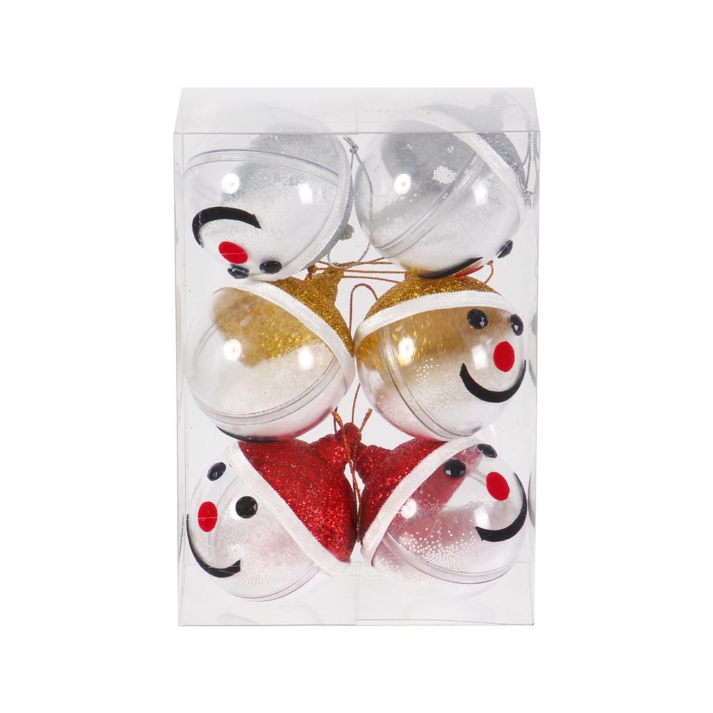 ชุดบอลตกแต่ง SIAMXMAS SNOW MAN 6 ซม. สีขาว (แพ็ก 6 ชิ้น)