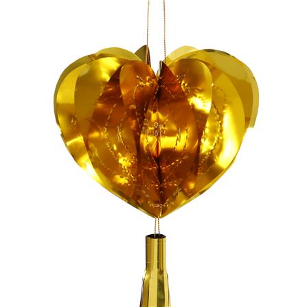 ของตกแต่ง หัวใจห้อยพู่แฟนซี SIAMXMAS 40 ซม. สีทอง_1