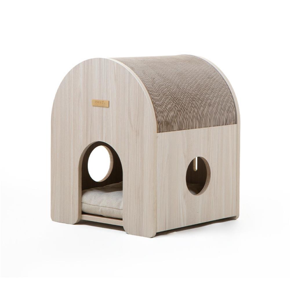 บ้านสัตว์เลี้ยงทรงโดม DR.CHOICE PUDDING WOOD GRAIN สีไม้