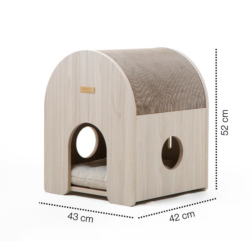 บ้านสัตว์เลี้ยงทรงโดม DR.CHOICE PUDDING WOOD GRAIN สีไม้