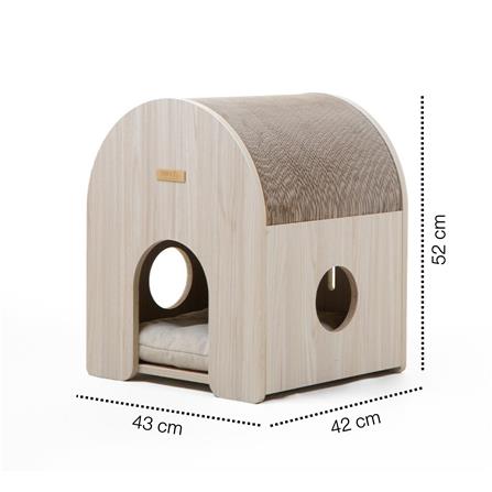 บ้านสัตว์เลี้ยงทรงโดม DR.CHOICE PUDDING WOOD GRAIN สีไม้_2