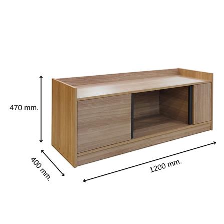 ตู้วางทีวี FURDINI FIGHT 120 ซม. สี NATURAL OAK/ดำ_4