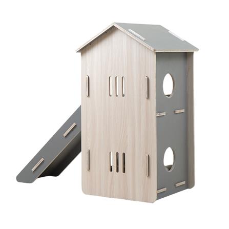 บ้านสัตว์เลี้ยง 2 ชั้น DR.CHOICE SKY SCRAPER ELEGANT สีเทา_1