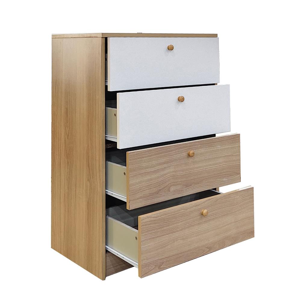 ตู้ลิ้นชัก 4 ลิ้นชัก FURDINI KEPT 60 ซม. สี NATURAL OAK/ขาว