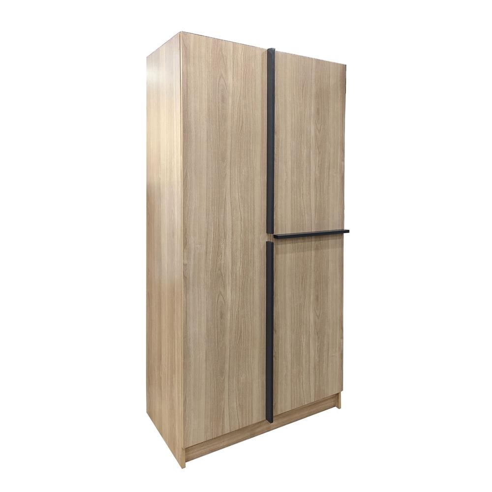 ตู้เสื้อผ้า 2 บานเปิด FURDINI FIGHT 90 ซม. สี NATURAL OAK/ดำ