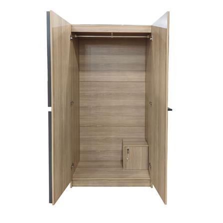 ตู้เสื้อผ้า 2 บานเปิด FURDINI FIGHT 90 ซม. สี NATURAL OAK/ดำ_3