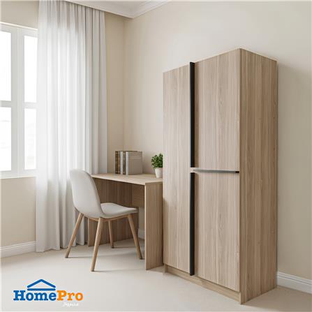 ตู้เสื้อผ้า 2 บานเปิด FURDINI FIGHT 90 ซม. สี NATURAL OAK/ดำ_5