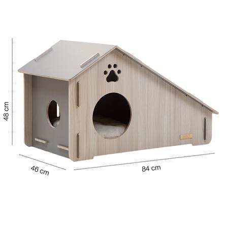 บ้านสัตว์เลี้ยงสโลป DR.CHOICE ROOF SLOPE ELEGANT สีเทา_4