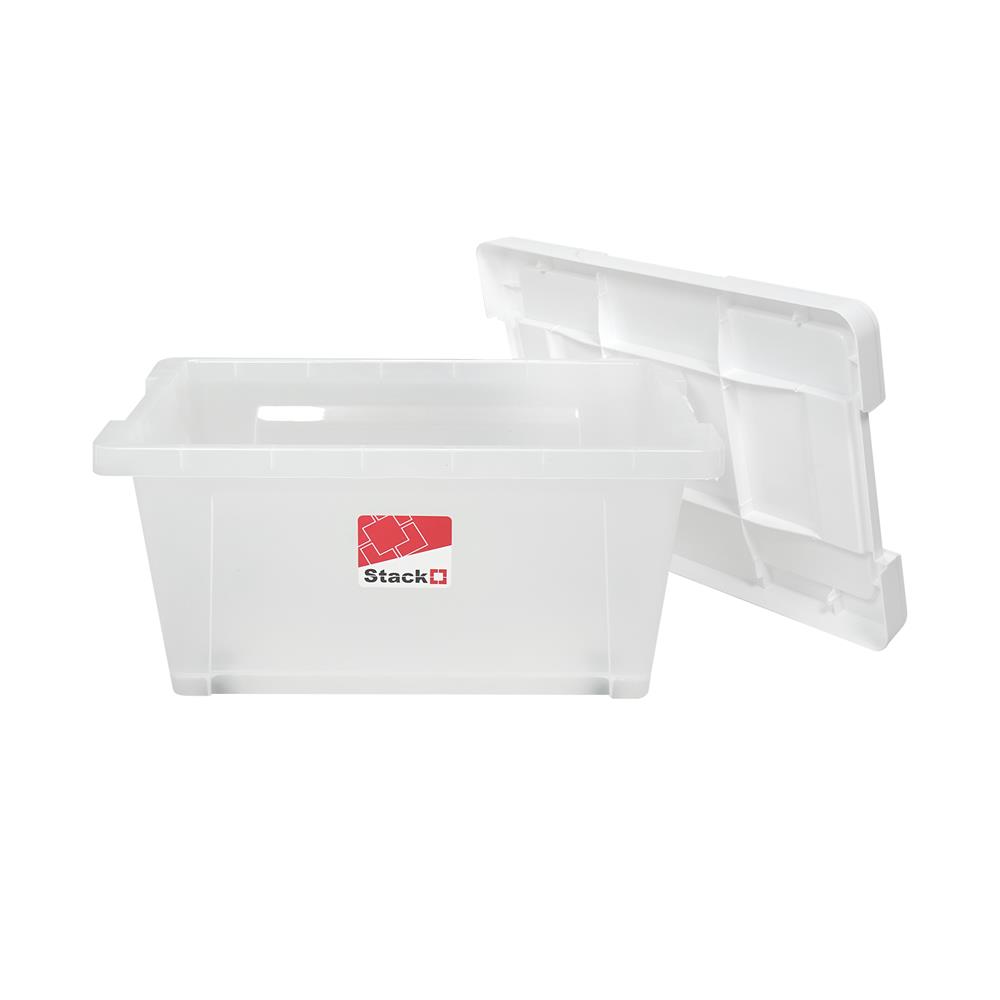 กล่องเก็บของ STACKO MORI SIZE S 35 ลิตร สีขาว/ใส